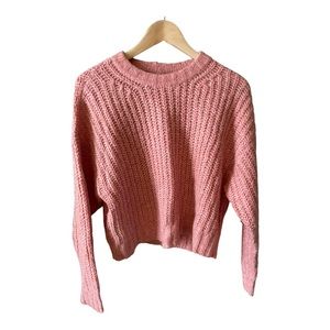 AMERICAN EAGLE Cropped Chunky Knit Pink Sweater Size Small